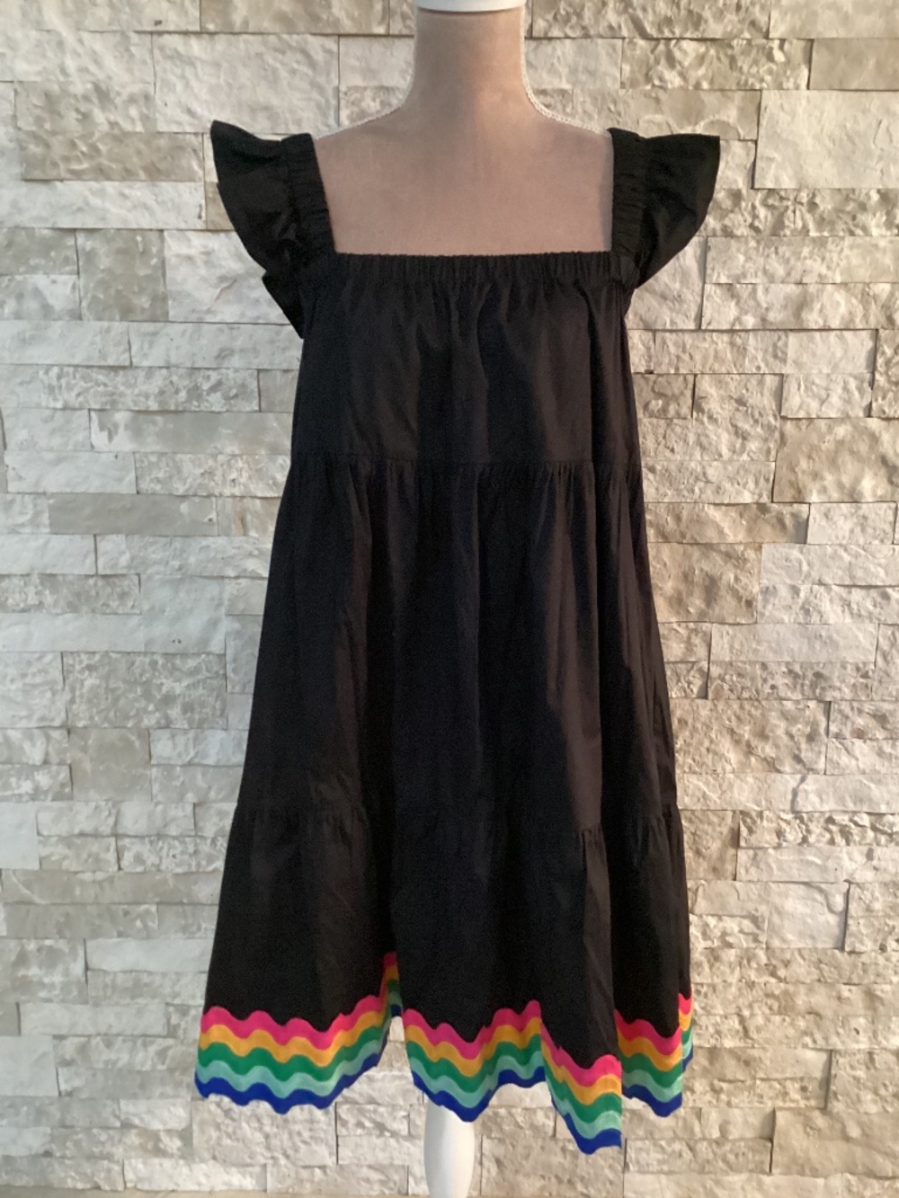 Crown & Ivy "Dreama" Tiered Flutter Sleeve Dress (NWT)